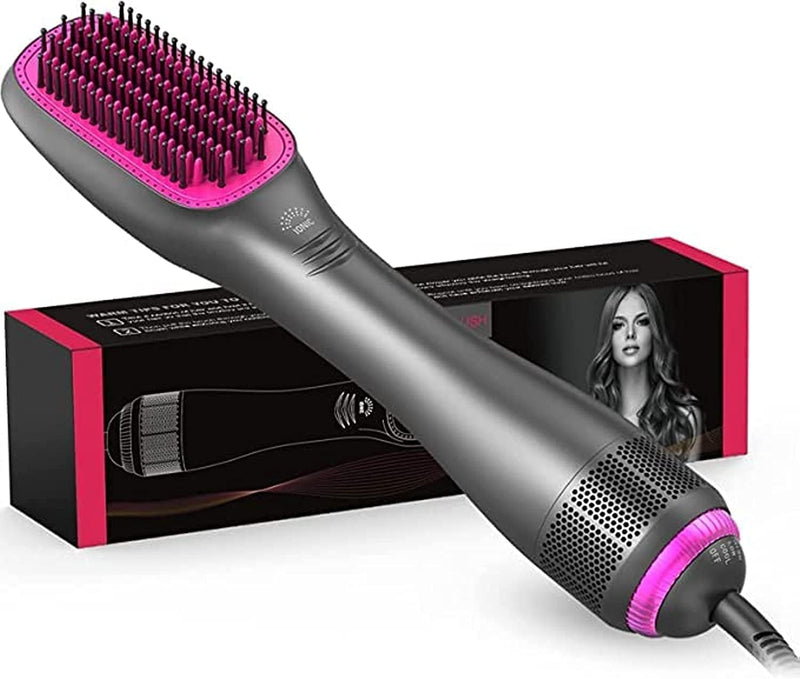 Load image into Gallery viewer, EzzA 3 in 1 Hair Dryer Brush &amp; Hair Straightener Brush, Professional 1200W Powerful Ceramic Tourmaline Ionic Hot Air Brush
