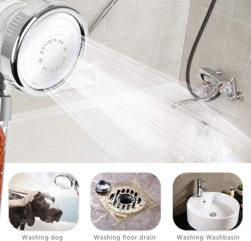 Load image into Gallery viewer, Shower Filter Head Water Filtration System Help Reduces hair loss. Three Functions Rainfall Jet And Massage, Negative Ionic Ion Flow Filter Handheld Shower head
