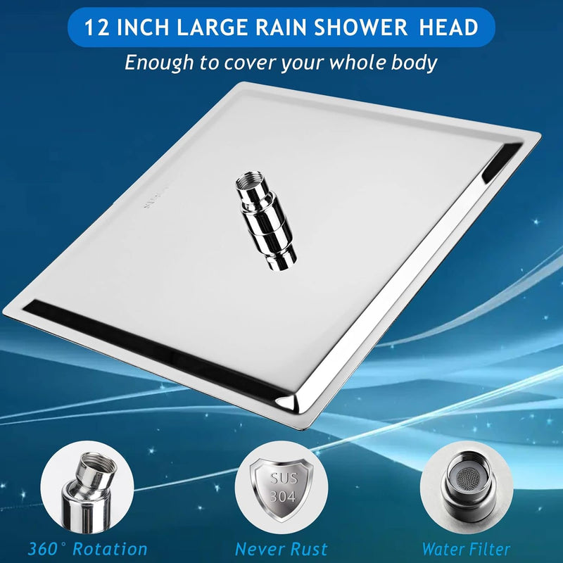 Load image into Gallery viewer, Rain Shower Head - 12&#39;&#39; Large Rainfall Shower Head Made of 304 Stainless Steel -.
