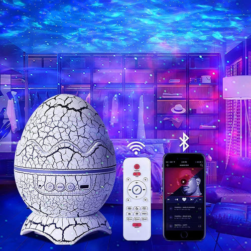 Dinosaur Egg Star Projector, Galaxy Projector for Bedroom, Remote Control & White Noise Bluetooth Speaker, 14 Colors LED Night Lights for Kids Room, Party, Living Room Decor