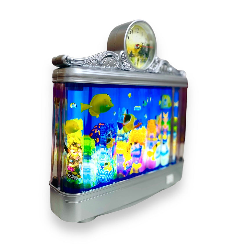 Load image into Gallery viewer, Fish Aquarium Decorative Lamp With Clock,Aquarium Lights Motion Lamp Night Light with Moving Fish,Gift for Kids Fake Fish Tank Mini Aquarium,Artificial Tropical Fish Decorative
