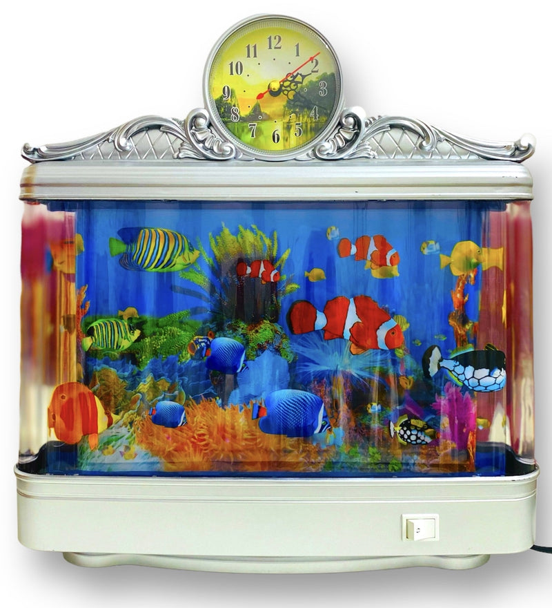 Load image into Gallery viewer, Fish Aquarium Decorative Lamp With Clock,Aquarium Lights Motion Lamp Night Light with Moving Fish,Gift for Kids Fake Fish Tank Mini Aquarium,Artificial Tropical Fish Decorative
