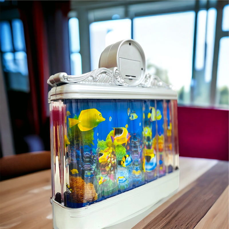 Load image into Gallery viewer, Fish Aquarium Decorative Lamp With Clock,Aquarium Lights Motion Lamp Night Light with Moving Fish,Gift for Kids Fake Fish Tank Mini Aquarium,Artificial Tropical Fish Decorative
