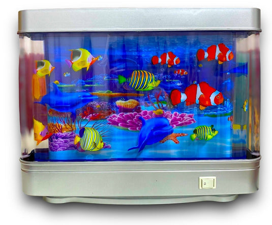 Fish Tank  Aquarium,Artificial Tropical Fish Decorative,Fake Aquarium Decorative Lamp,Aquarium Lights Motion Lamp Night Light with Moving Fish,Gift for Kids