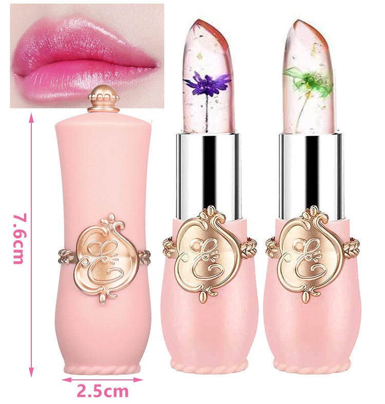 Load image into Gallery viewer, Pack of 6 Crystal Flower Jelly Lipstick, FirstFly Long Lasting Nutritious Lip Balm Lips Moisturizer Magic Temperature Color Change Lip Gloss (Pink)
